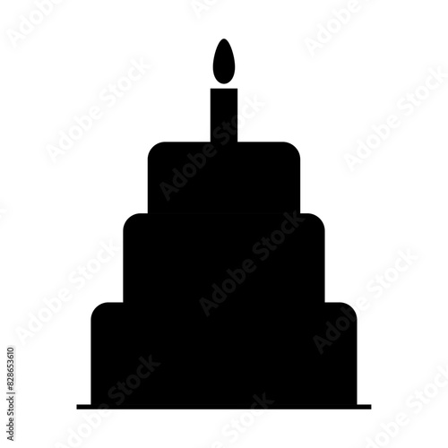 Sweet cake icon, bakery dessert food symbol, happy birthday day graphic vector illustration