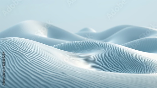 A light blue gradient background with undulating sand dunes in a minimalist style.