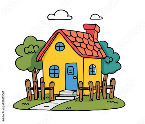 house in cartoon style illustration