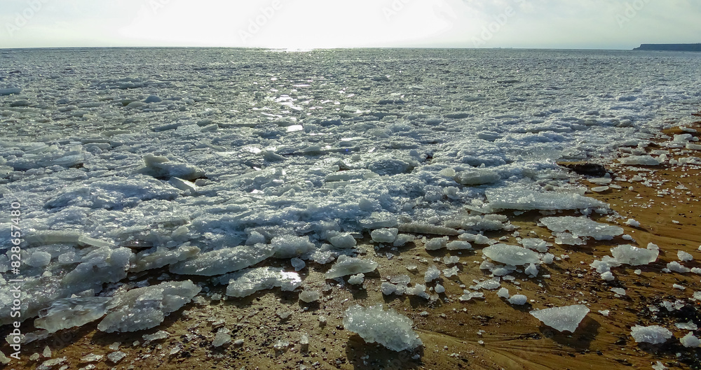 Frozen Black Sea, ice floes off the coast, Ukraine Frozen Black Sea, ice floes off the coast, Ukraine
