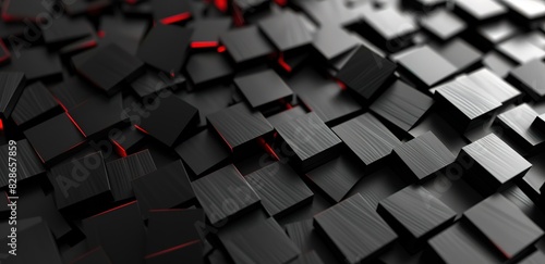 a black background with an elegant abstract geometric square shape. can be used as a background for posters, banners, promotional media, wallpaper and others.