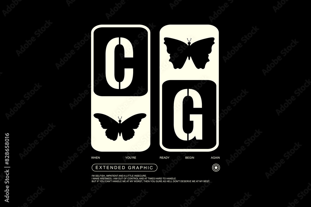 Naklejka premium Streetwear Style Apparel design, Clothing Streetwear Design Vector Files
