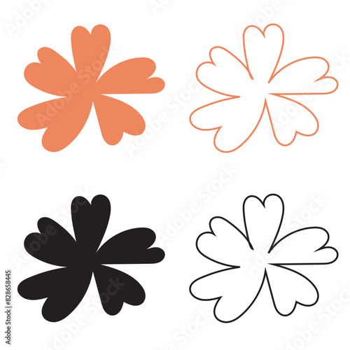 Abstract Flower Shape. isolated on white background. Vector illustration. EPS 10