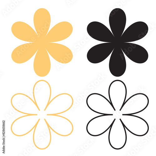 Abstract Flower Shape. isolated on white background. Vector illustration. EPS 10