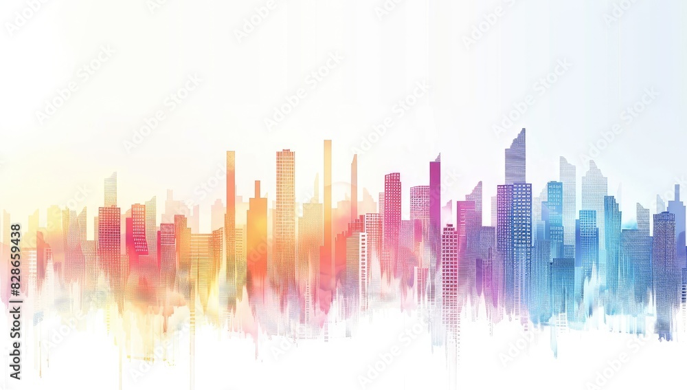 Abstract Skyline with Colorful Gradient Abstract Skyline with Colorful Gradient
