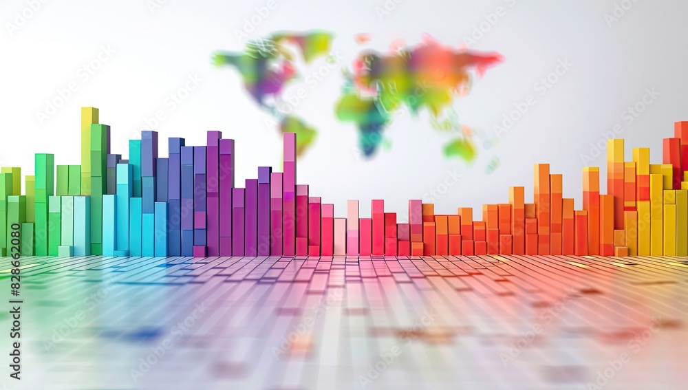 Obraz premium Neon Financial Graph with Data Points