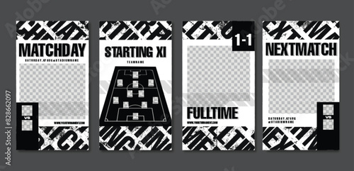 Sport Social Media Post Template , Football Match Day , Starting 11 , Starting Eleven , Full time