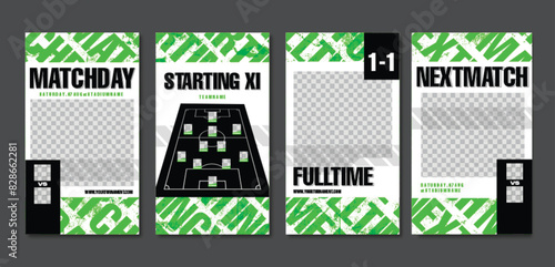 Sport Social Media Post Template , Football Match Day , Starting 11 , Starting Eleven , Full time