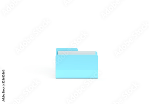 Fotografía A blue folder with papers and files