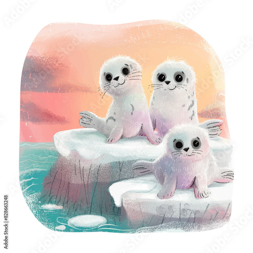 Cute seals sitting on ice (11)
