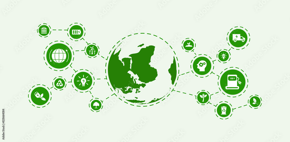 Net zero by 2050, carbon neutral. Net zero greenhouse gas emissions target Long-term climate-neutral strategy Vector illustration Net zero by 2050, carbon neutral. Net zero greenhouse gas emissions target Long-term climate-neutral strategy Vector illustration
