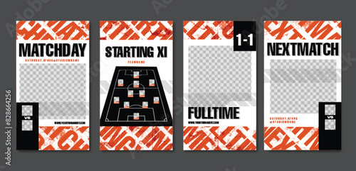 Sport Social Media Post Template , Football Match Day , Starting 11 , Starting Eleven , Full time
