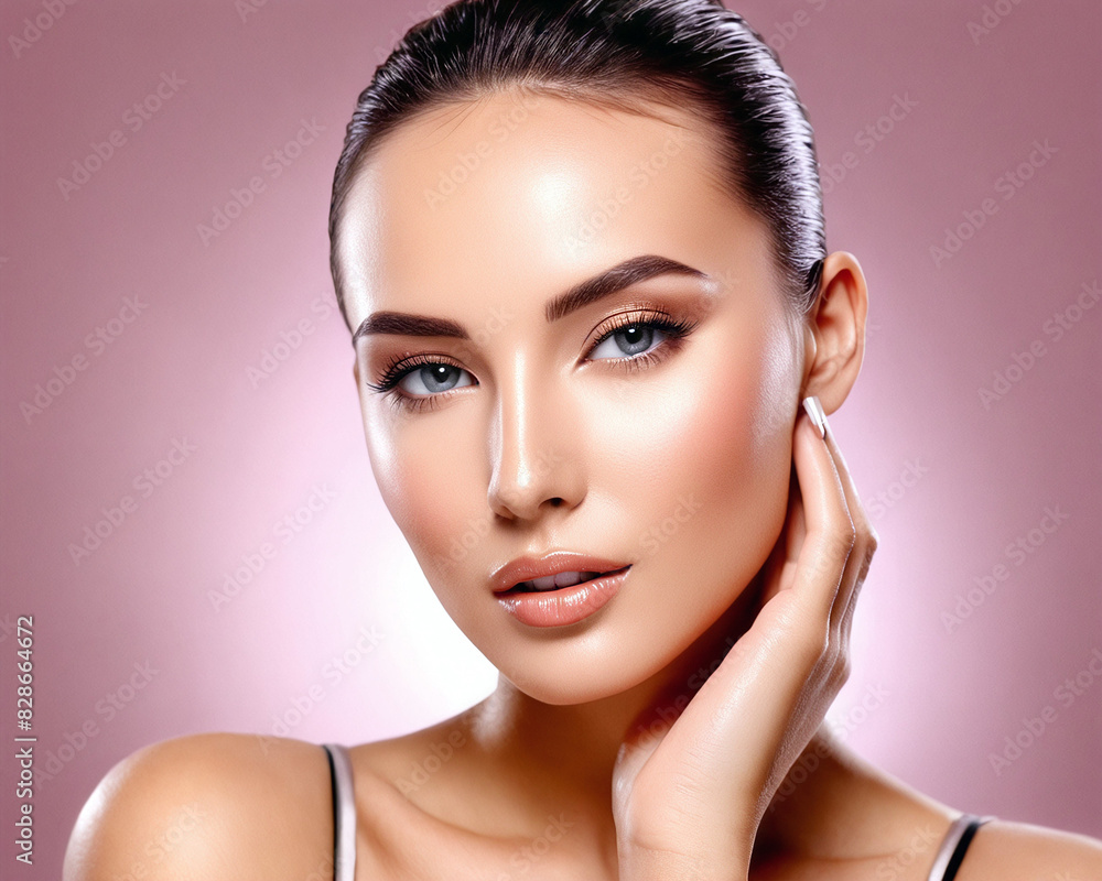 Fototapeta premium woman wearing cosmetics