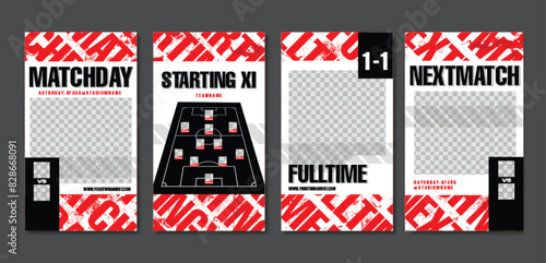 Sport Social Media Post Template , Football Match Day , Starting 11 , Starting Eleven , Full time