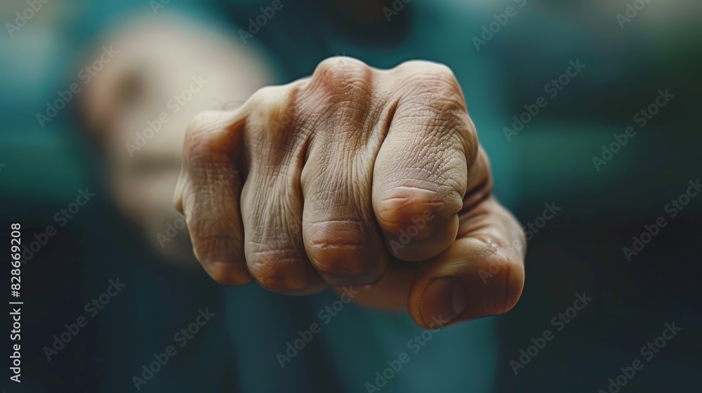 Man hand giving fist bump Man hand giving fist bump