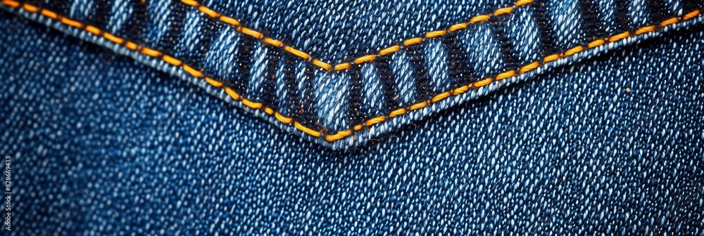 Side seam and pocket edge of blue denim jeans Side seam and pocket edge of blue denim jeans