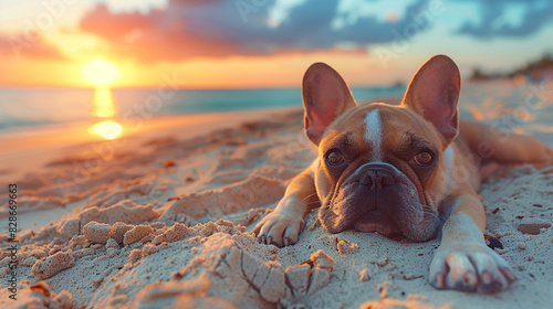 dog at the beach photo