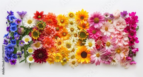 Wallpaper Mural A colorful bouquet of flowers arranged in a rainbow pattern Torontodigital.ca