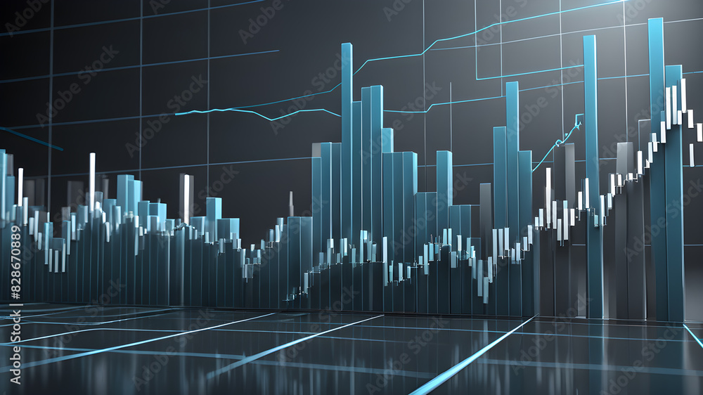 Abstract graph chart of stock market trade background in very light blue and gray colors. Growth up business financial investment or economic concept, Generative AI Abstract graph chart of stock market trade background in very light blue and gray colors. Growth up business financial investment or economic concept, Generative AI