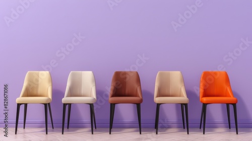 A Line of Diverse Chairs