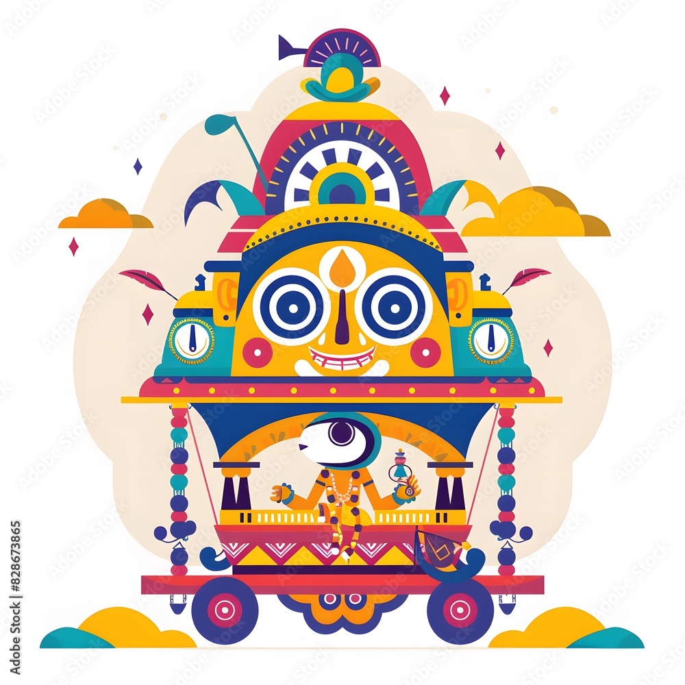 illustration of a chariot for Chandropat, with Jagannath on it, Jagannatha Ratha Yatra illustration of a chariot for Chandropat, with Jagannath on it, Jagannatha Ratha Yatra