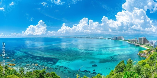 Okinawa in Japan skyline panoramic view photo