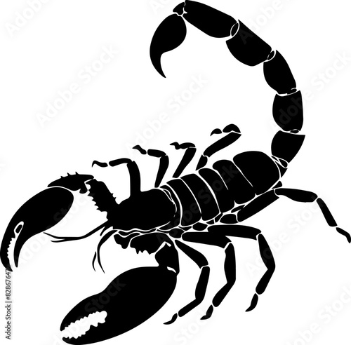 Scorpion illustration on isolated background. AI generated illustration.