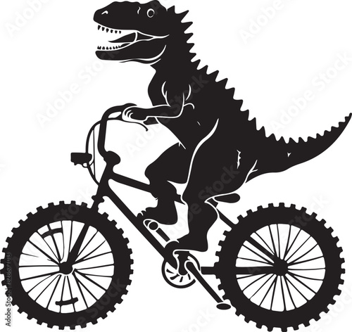 dinosaur on bicycle silhouette
