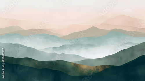 Misty Mountain Serenity: A Gradient Texture for Tranquil Designs