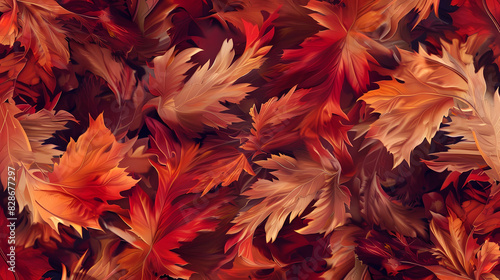 Autumn Dance  Whimsical Leaf Whirlwind Gradient in Shades of Red  Orange  and Brown