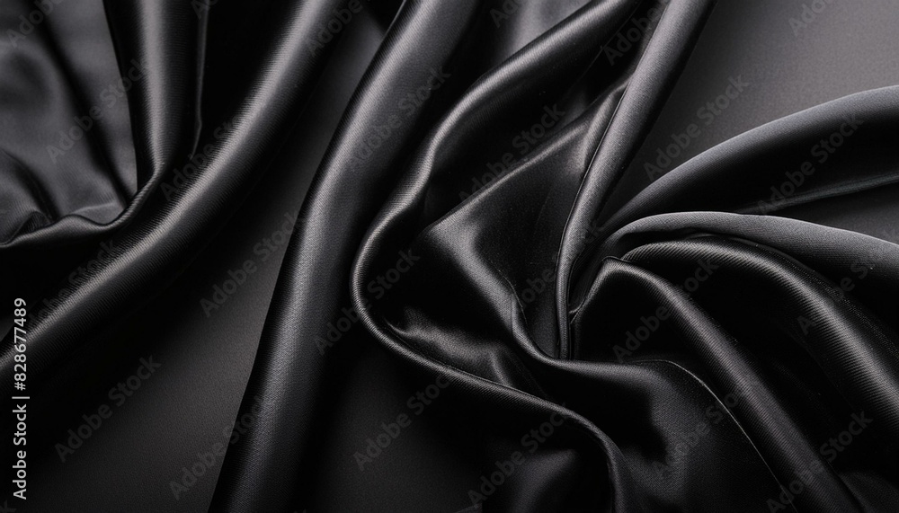 Black background with subtle grain texture for elegant design, top view. Marokee velvet fabric backdrop with space for text or logo. Black background with subtle grain texture for elegant design, top view. Marokee velvet fabric backdrop with space for text or logo.