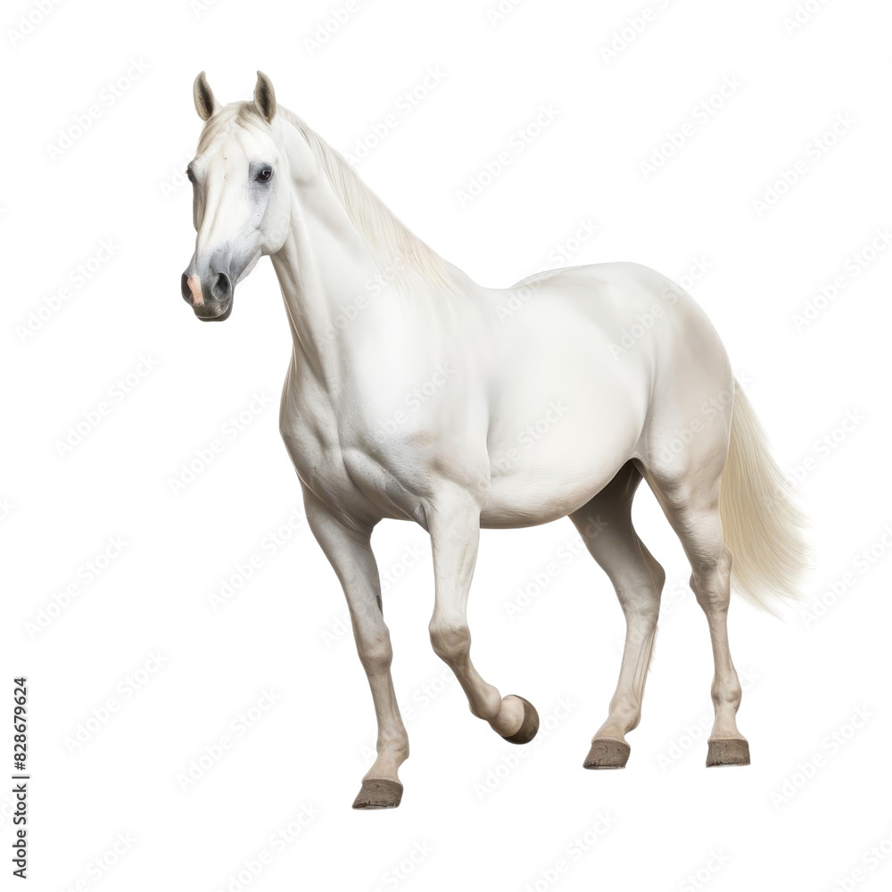 Obraz premium isolated white background of horse