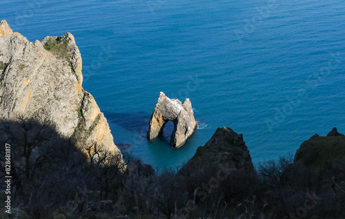 Crimea, Golden Gate rock in Karadag National park near Koktebel photo