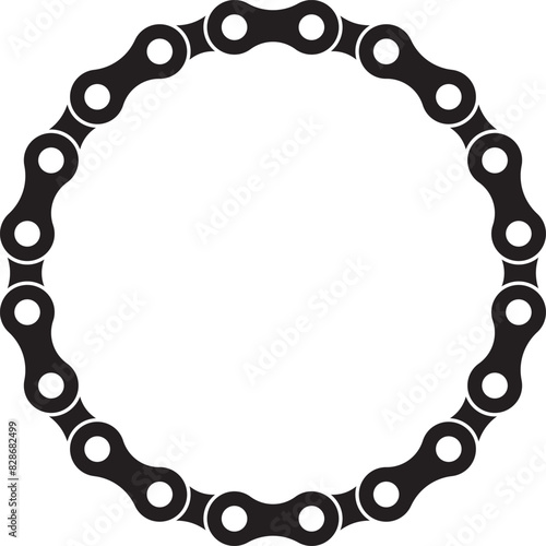 Bicycle Chain Border Frame. Ideal for vintage label or logo designs.