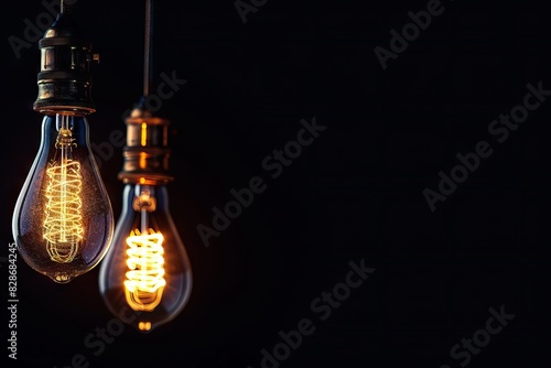 Antique Edison style light bulbs for vintage loft decor.