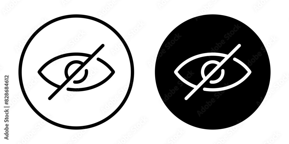 Sensitive content, hide icon on black circle. Social media violence post concept Sensitive content, hide icon on black circle. Social media violence post concept