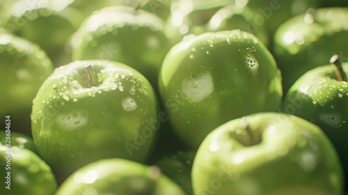 The green fresh apples