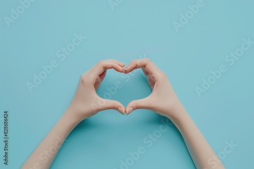 female hands in the shape of a heart isolated on a color background  concept of friendship  love  recognition