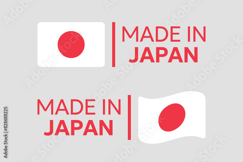 made in Japan labels set, Japanese product icons