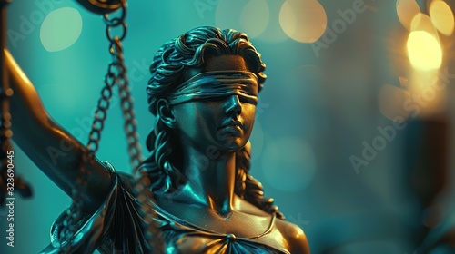 Lady of Justice Statue Blindfolded Guardian in Lawyer Office - Truth and Law
