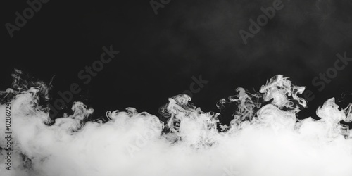 white smoke at bottom with black background