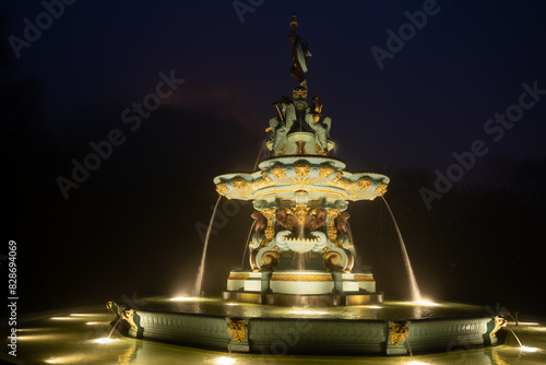 Ross Fountain At Night In Edinburgh, Scotland