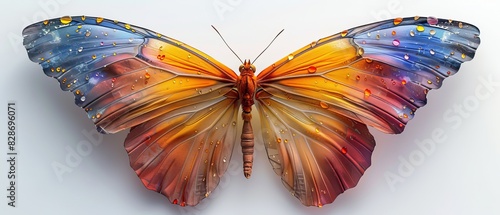 A butterfly with a rainbow pattern on its wings