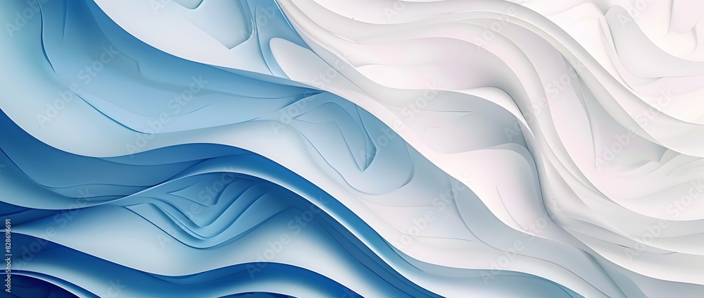 Obraz premium Captivating Blue and White Paper Installation with Pristine Photographic and Exceptional Paper Folding Mastery