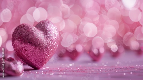 The glittering pink heart