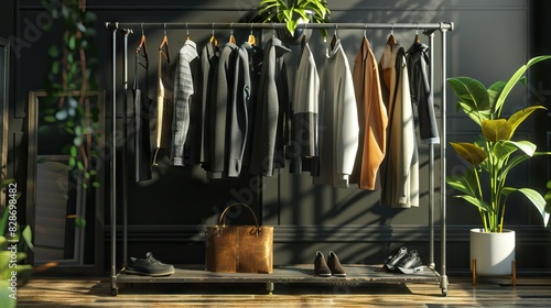 Fashion clothing rack display photo