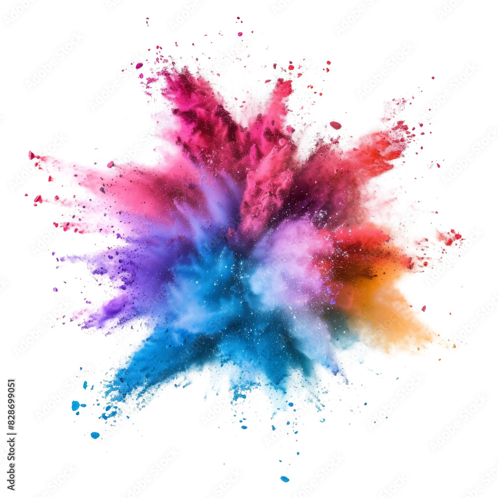 Explosion splash of colourful powder isolated on a transparent background. png file Explosion splash of colourful powder isolated on a transparent background. png file