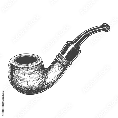 a smoking pipe with engraving style