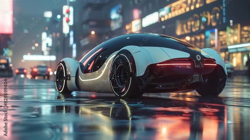 Smart car, flat, futuristic Smart car, flat, futuristic