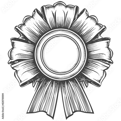 Award rosette with old engraving style
